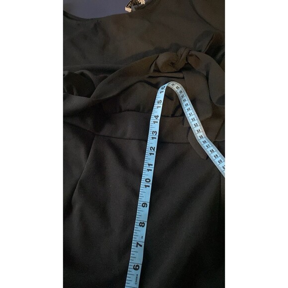 Nikki Lund Jumpsuit XL Long Sleeve Tie Waist Black Preppy Career‎ Cocktail - Picture 9 of 12